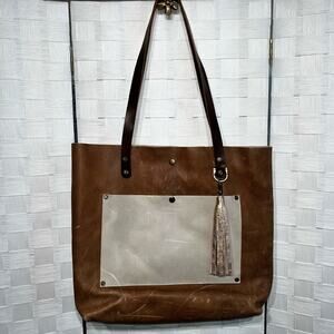 Jill's Homestead The Tote Bag Rose Gold Tassel Genuine  Leather Look Rural Nice